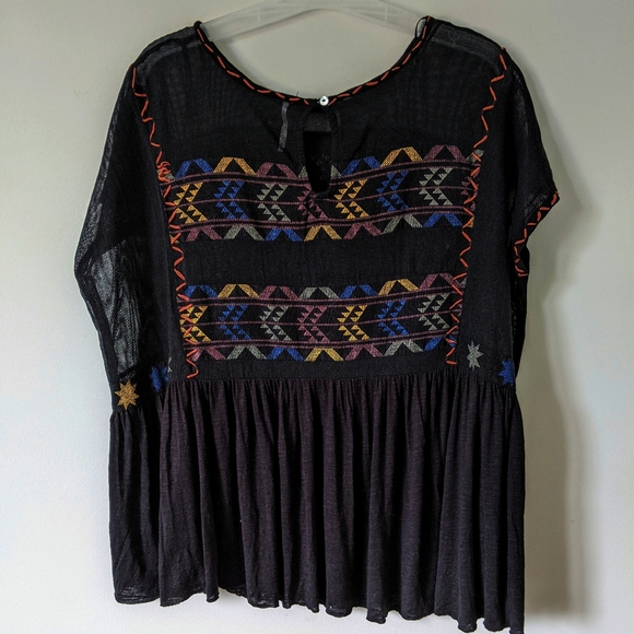 FREE PEOPLE Black Pleated Mini Dress - Picture 3 of 8
